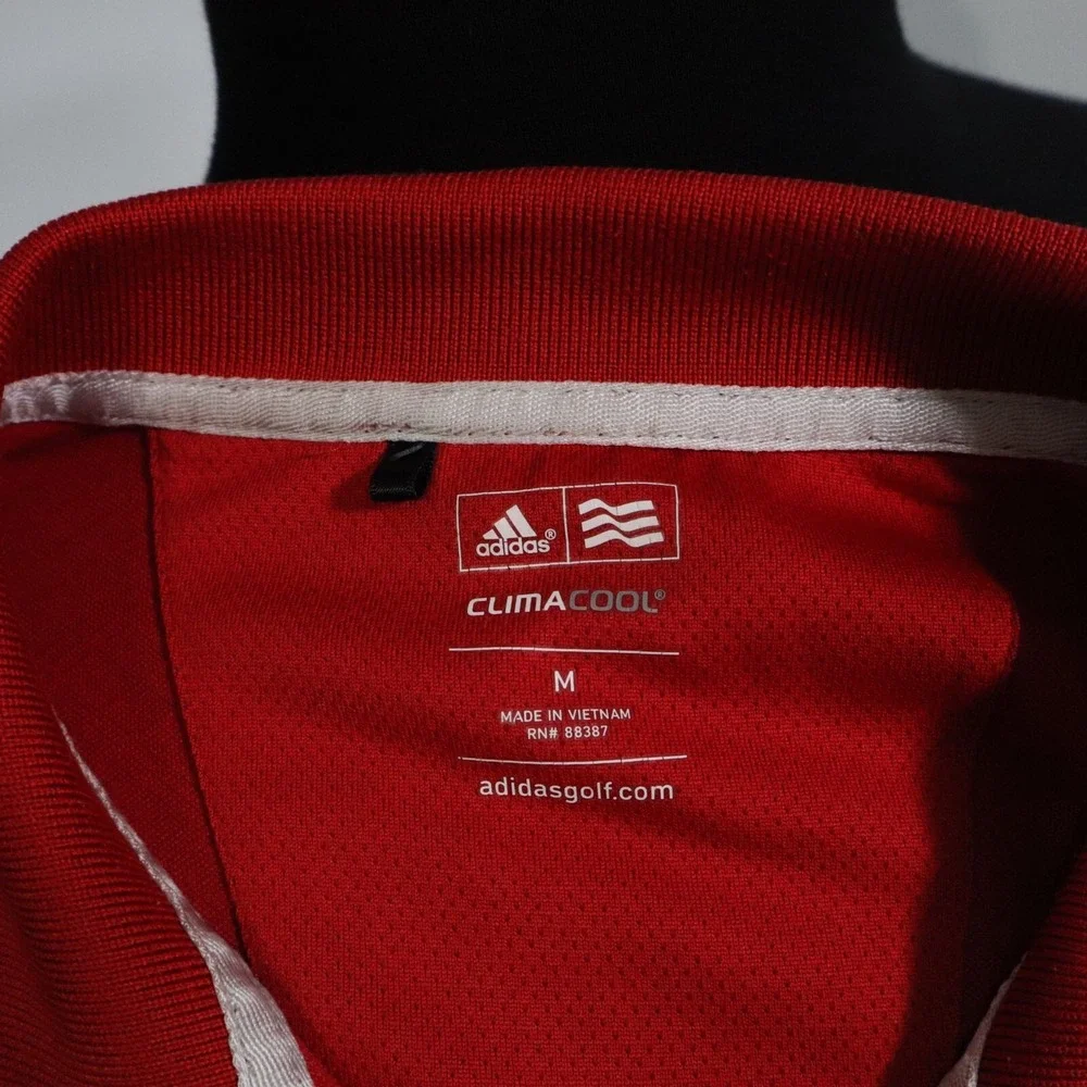 Adidas Golf Polo Shirt Mens Medium Climacool Red‎ Short Sleeve Gator Creek Club